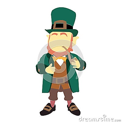 Irish leprechaun flat cartoon illustration Vector Illustration