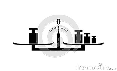 Flat Black weighting machine with Weights on white background isolated. Cartoon Illustration
