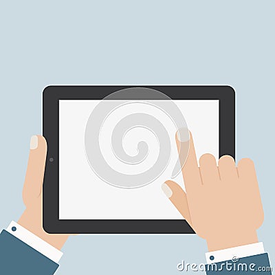 Flat blank tablet touch Vector Illustration