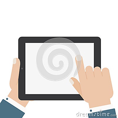 Flat blank tablet touch isolated Vector Illustration