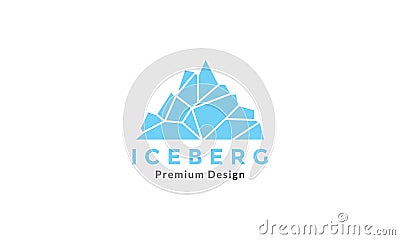 Flat blue modern iceberg logo vector icon symbol graphic design illustration Vector Illustration