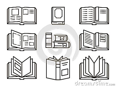 Flat books icons Vector Illustration