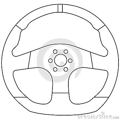 Flat bottom racing steering wheel with center marker vector Vector Illustration