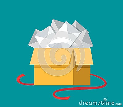 Flat box message correspondence vector. Emailing Vector Illustration