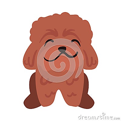 flat brown dog Vector Illustration