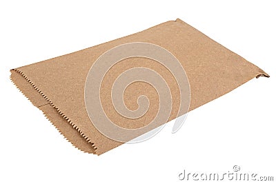Flat Brown Paper Bag Isolated Stock Photo