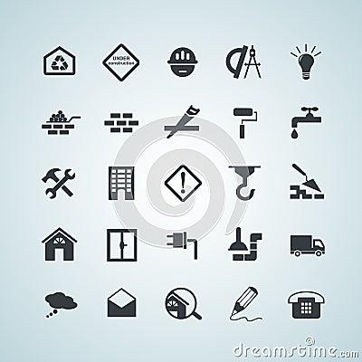 Flat building icons Vector Illustration