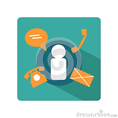 Flat business template icon of communication Vector Illustration