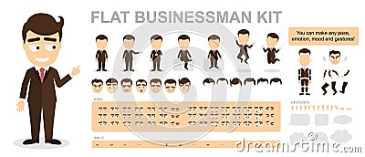 Flat businessman kit. Vector Illustration