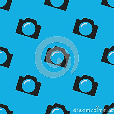 Flat camera photography icon vector seamless. Vector Illustration