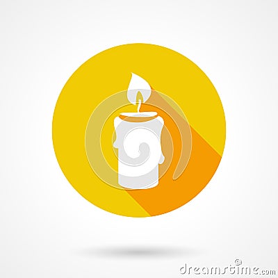 Flat candle icon Vector Illustration