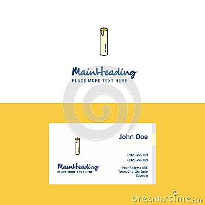 Flat Candle Logo and Visiting Card Template. Busienss Concept Logo Design Vector Illustration