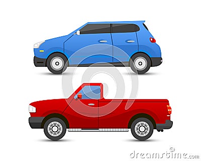 Flat car vehicle type design sign technology style vector generic classic business illustration isolated. Vector Illustration