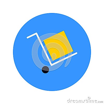 Flat Cargo Cart Circle Icon. Vector Illustration of Delivery Vector Illustration