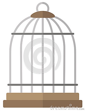 Flat cartoon bird cage icon Vector Illustration