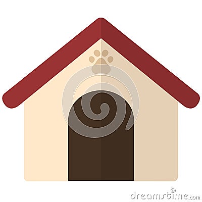 Flat cartoon pet house Vector Illustration