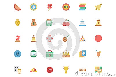 Flat Casino Vector Colored Icons 2 Stock Photo