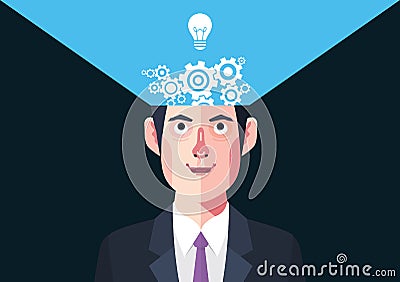 Flat characters of idea businessman concept illustrations Vector Illustration