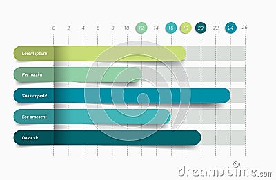 Flat chart, graph. Simply color editable. Vector Illustration