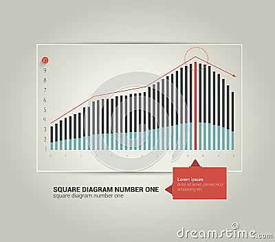 Flat chart, graph. Simply editable. Vector Illustration