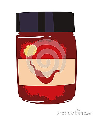 flat chili in a jar Vector Illustration