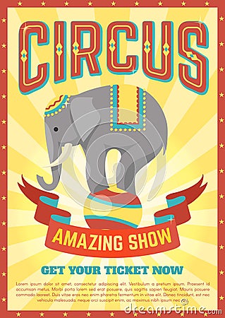 Flat Circus Poster Vector Illustration