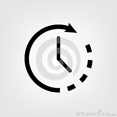 Flat clock vector icon for graphic design, logo, web site, social media, mobile app, illustration Vector Illustration