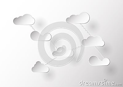 Flat clouds design with chain. Stock Photo