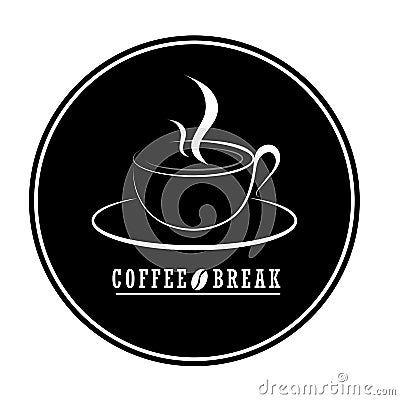 flat coffee logo vector design.coffee logo isolated on white background.sticker or decorative for coffee shop.hipster sticker sty Vector Illustration