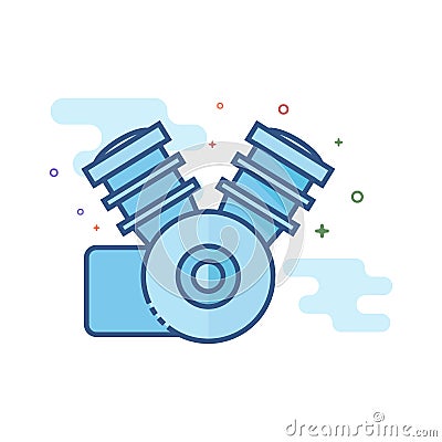 Flat Color Icon - Motorccycle machine Vector Illustration