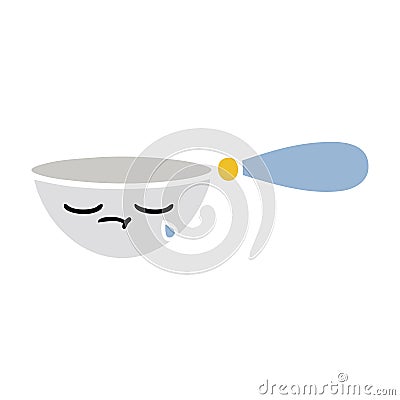 flat color retro cartoon measuring spoon Vector Illustration