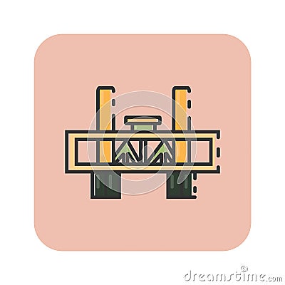 Flat color sacramento bridge icon Vector Illustration
