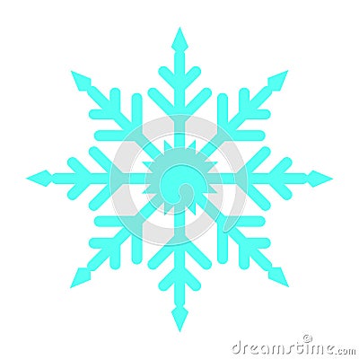 Flat color snow flakes icon Vector Illustration