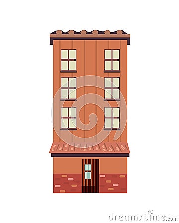 flat colored building Vector Illustration