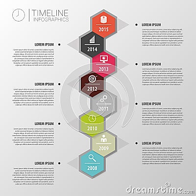 Flat colorful abstract timeline infographics. Vector Vector Illustration