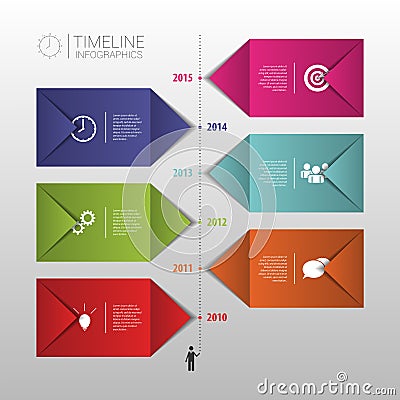 Flat colorful abstract timeline infographics vector. Banner Vector Illustration