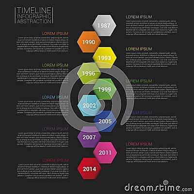 Flat colorful abstract timeline infographics vector illustration Vector Illustration