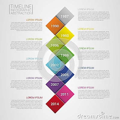 Flat colorful abstract timeline infographics vector illustration Vector Illustration