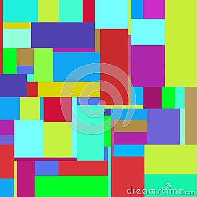 Flat colorful pattern with chaotic rectangles Vector Illustration