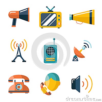 Flat communication business information media web Vector Illustration