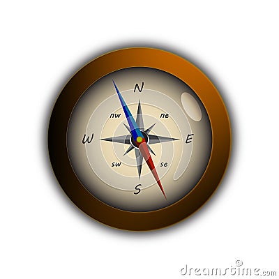 Flat compass , traveler, modern design.vector illustration on white background Vector Illustration