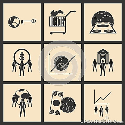 Flat concept economic icon Vector Illustration