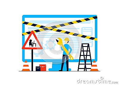 Site under maintenance Vector Illustration