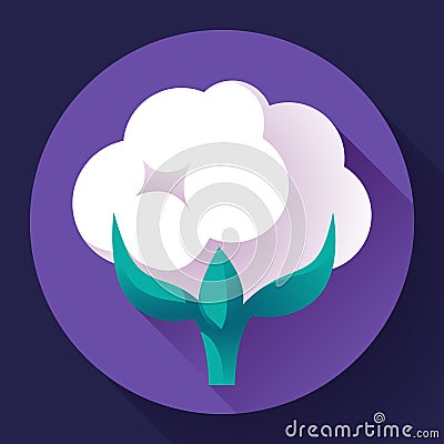 Flat Cotton icon vector Vector Illustration