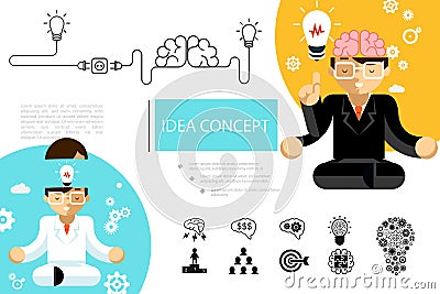 Flat Creative Idea Composition Vector Illustration