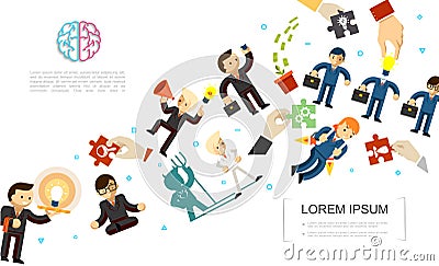 Flat Creative Idea Concept Vector Illustration