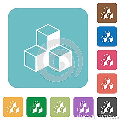 Flat cubes icons Stock Photo