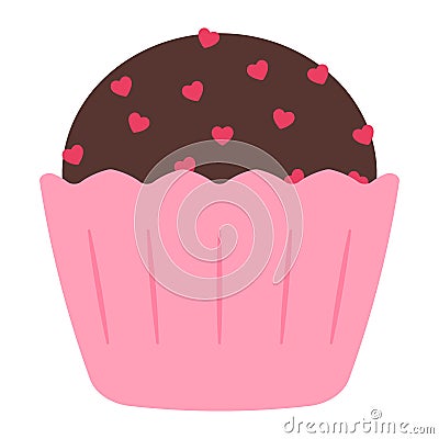 Animated Chocolate Cupcake with Love Sprinkles PNG Illustration Stock Photo