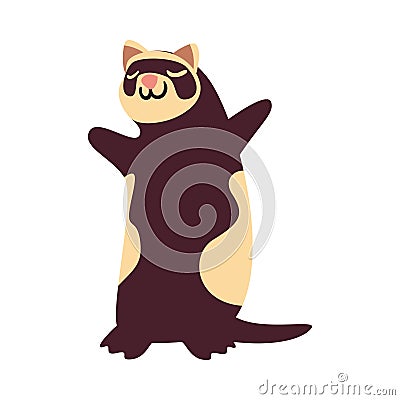 flat cute weasel Vector Illustration