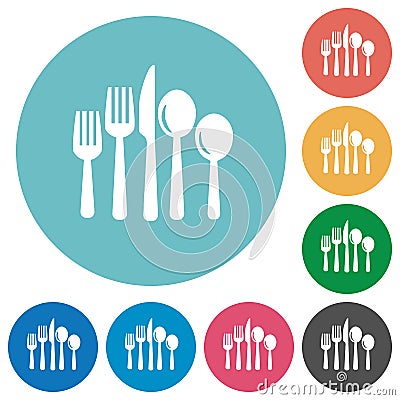 Flat cutlery icons Stock Photo